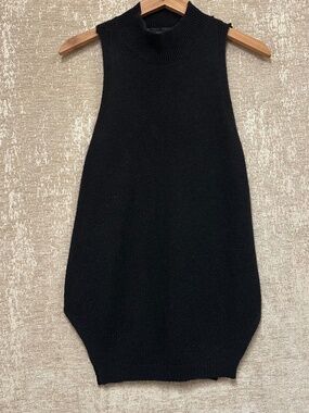 360 Cashmere Logan Sleeveless Mock Neck Cashmere Sweater in Black Women's Small